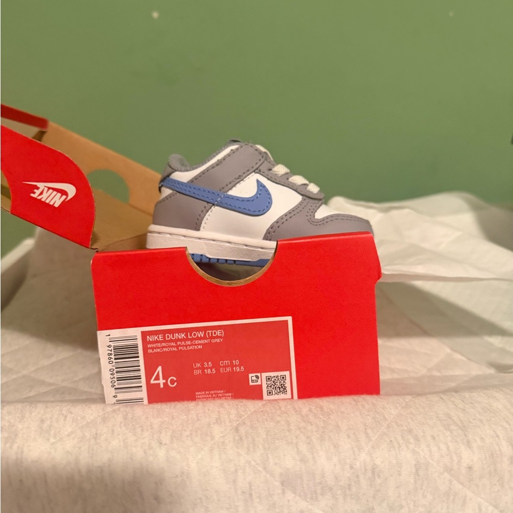 Nike Dunk Low Kids Sneakers - Gray and Blue